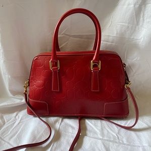 Coach Red Monogram Embossed Crossbody Bowler - NWOT